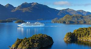 Rhapsody of the Seas in Dusky Sound.